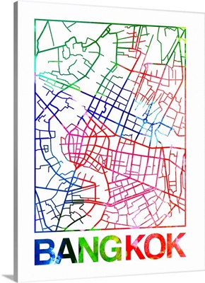 Bangkok Watercolor Street Map