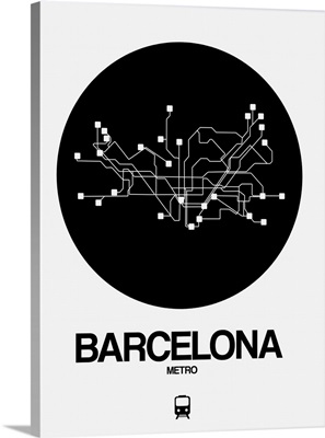 Barcelona Black Subway Map