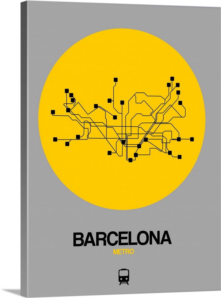 Barcelona Yellow Subway Map