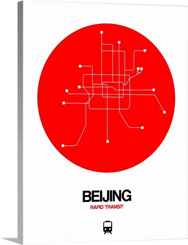 Beijing Red Subway Map Wall Art, Canvas Prints, Framed Prints, Wall ...