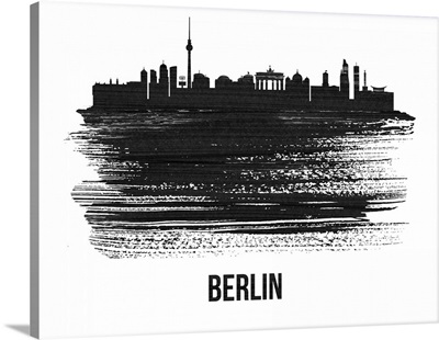 Berlin  Skyline Brush Stroke Black II