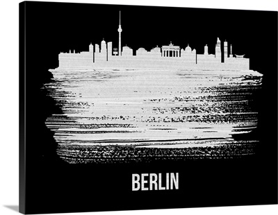Berlin  Skyline Brush Stroke White