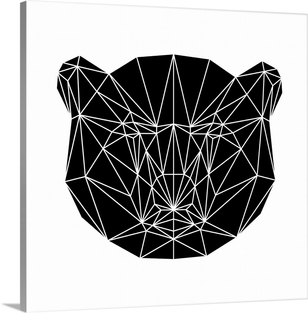 Bear head made up of a polygon mesh.