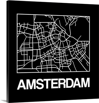 Black Map of Amsterdam