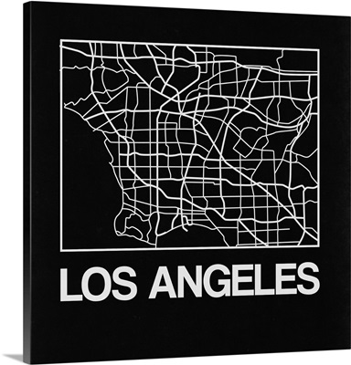 Black Map of Los Angeles
