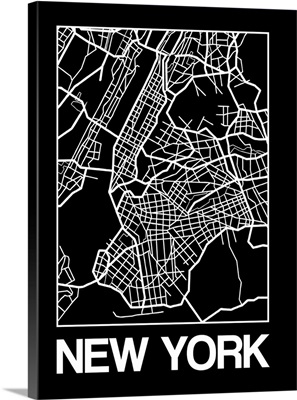 Black Map of New York