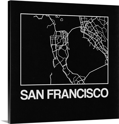 Black Map of San Francisco