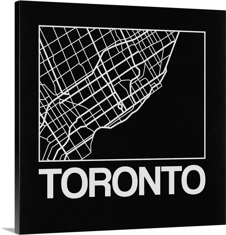 Contemporary minimalist art map of the city streets of Toronto.