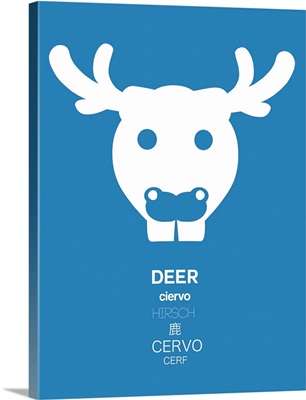 Blue Deer Multilingual Poster