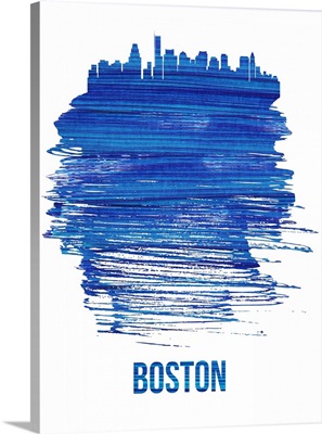 Boston Brush Stroke Skyline Blue