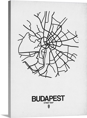 Budapest Street Map White