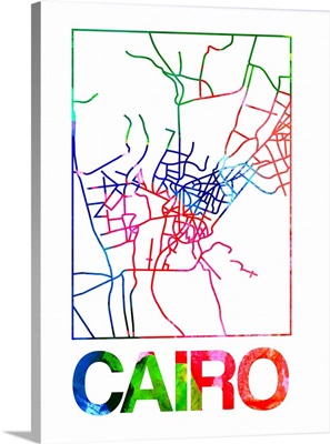 Cairo Watercolor Street Map