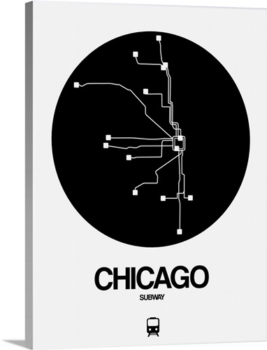 Chicago Black Subway Map | Great Big Canvas