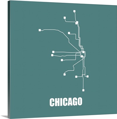 Chicago Teal Subway Map