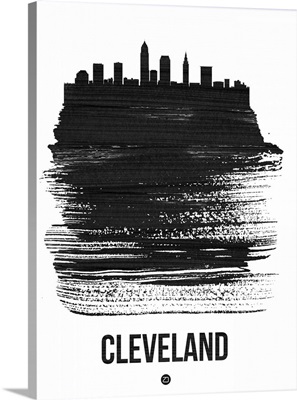 Cleveland Skyline Brush Stroke Black