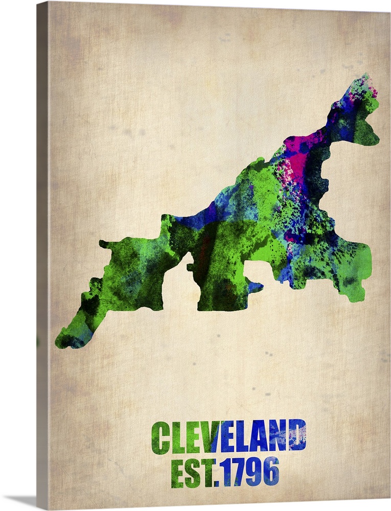 Cleveland Watercolor Map