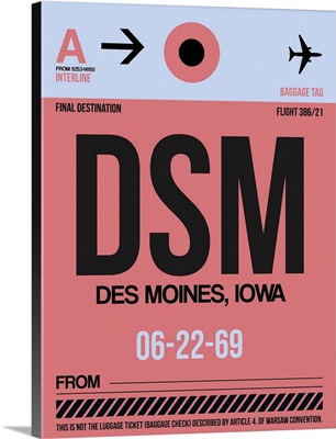 DSM Des Moines Luggage Tag I