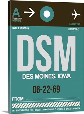 DSM Des Moines Luggage Tag II