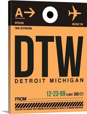 DTW Detroit  Luggage Tag I