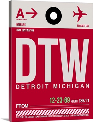 DTW Detroit  Luggage Tag I