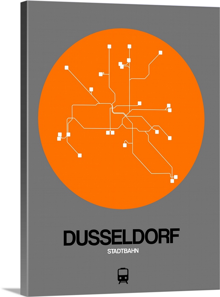Dusseldorf Orange Subway Map