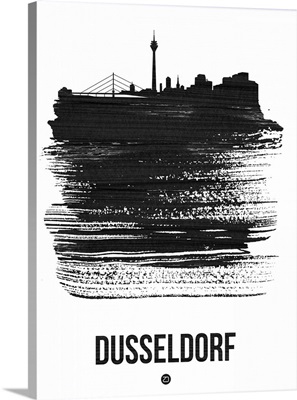 Dusseldorf Skyline Brush Stroke Black