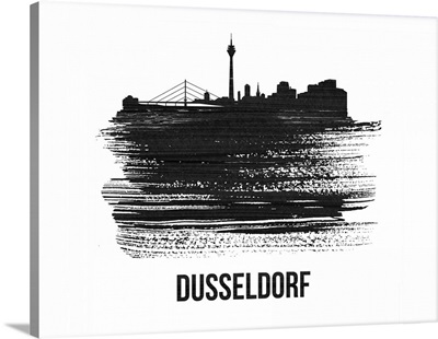 Dusseldorf Skyline Brush Stroke Black II