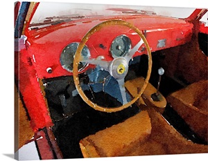 Ferrari 225 S Berlinetta Interior Watercolor image thumbnail
