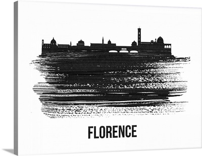 Florence Skyline Brush Stroke Black II