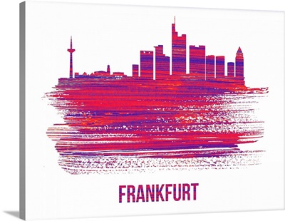Frankfurt Skyline Brush Stroke Red
