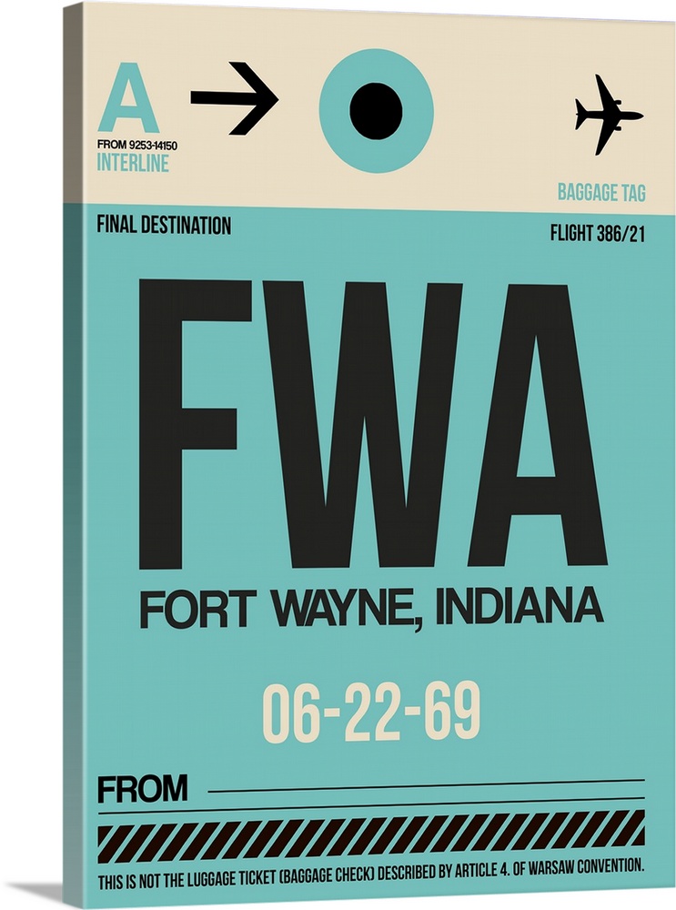 FWA Fort Wayne Luggage Tag I