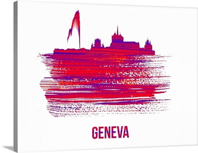 Geneva Skyline Brush Stroke Red