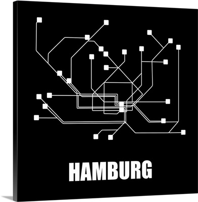 Hamburg Black Subway Map