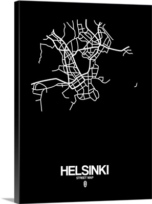 Helsinki Street Map Black