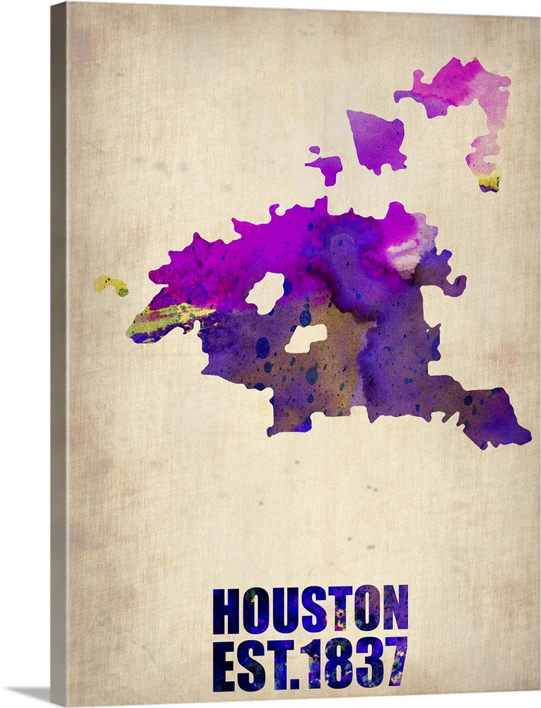 Houston Watercolor Map