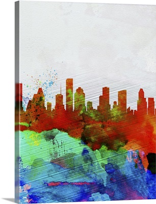 Houston Watercolor Skyline