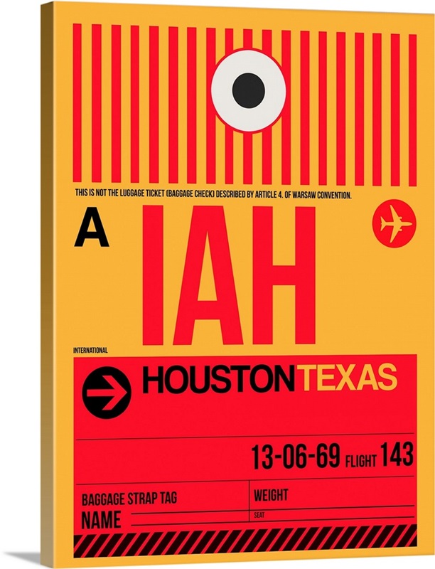 IAH Houston Luggage Tag I Great Big Canvas