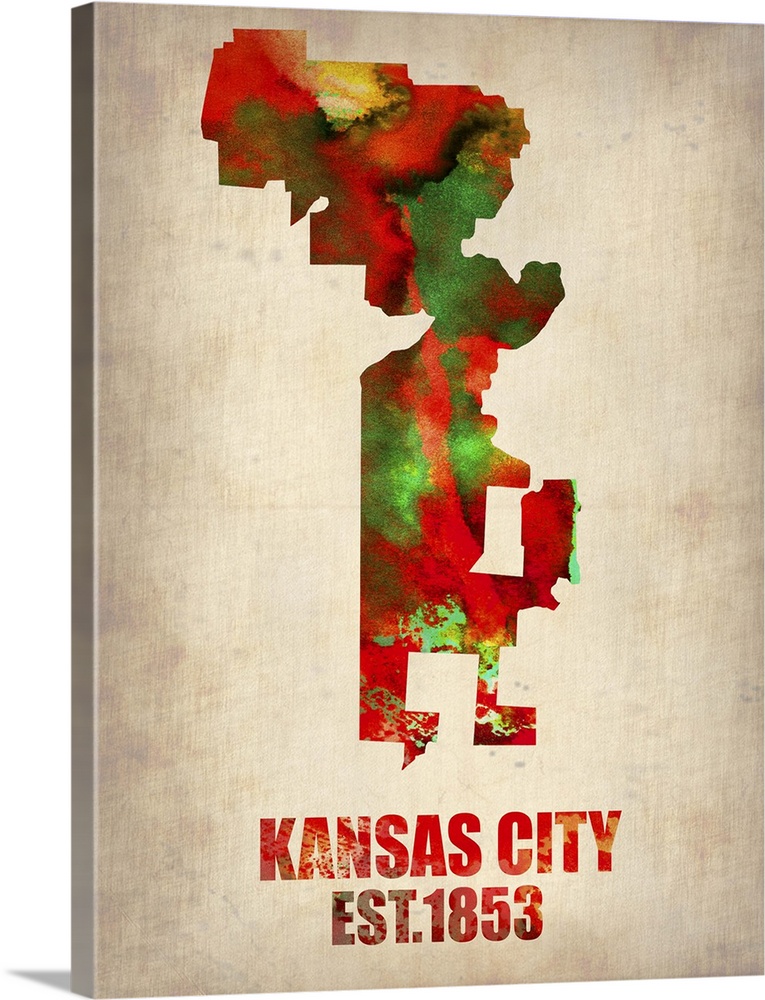Kansas City Watercolor Map