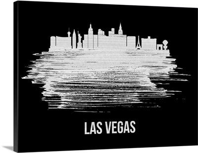 Las Vegas Skyline Brush Stroke White