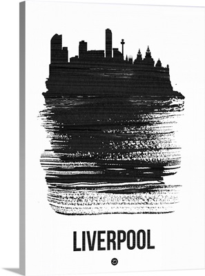 Liverpool Skyline Brush Stroke Black