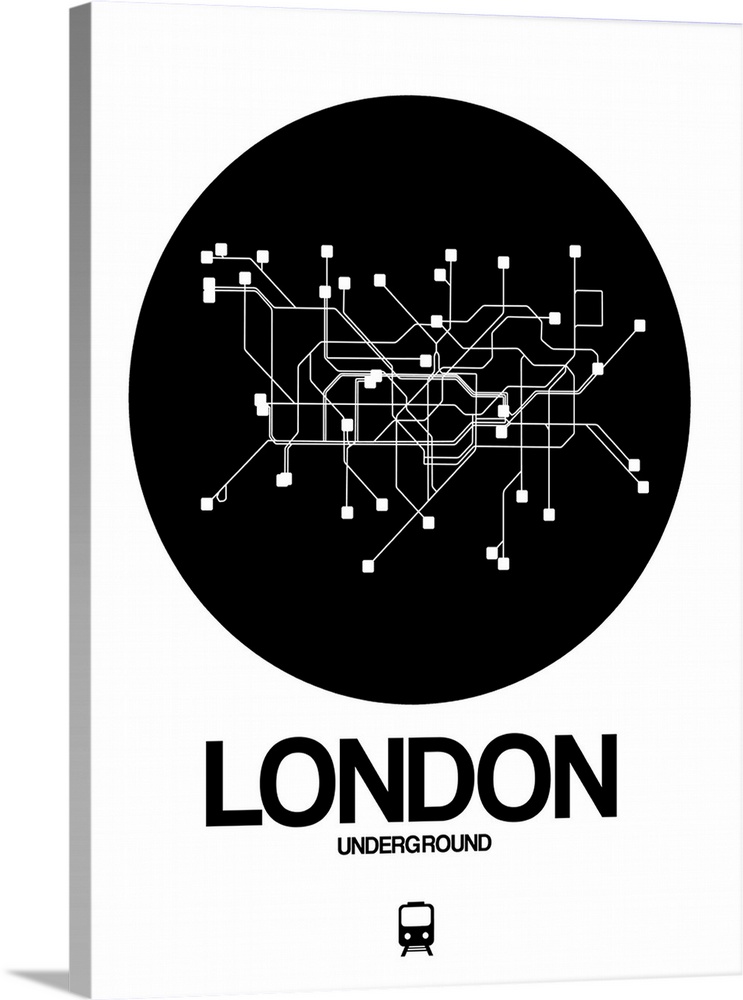 London Black Subway Map