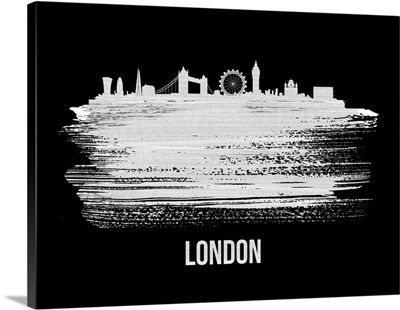 London Skyline Brush Stroke White