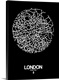 image thumbnail of Minimalist art map of the city streets of London in black and white.