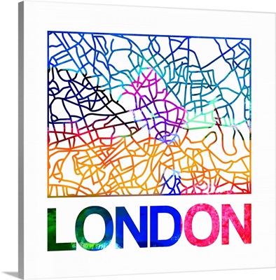 London Watercolor Street Map