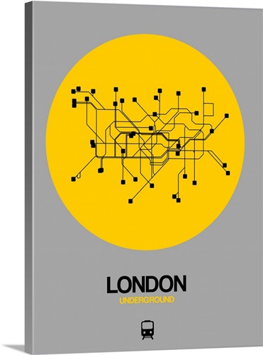 London Yellow Subway Map Wall Art, Canvas Prints, Framed Prints, Wall ...