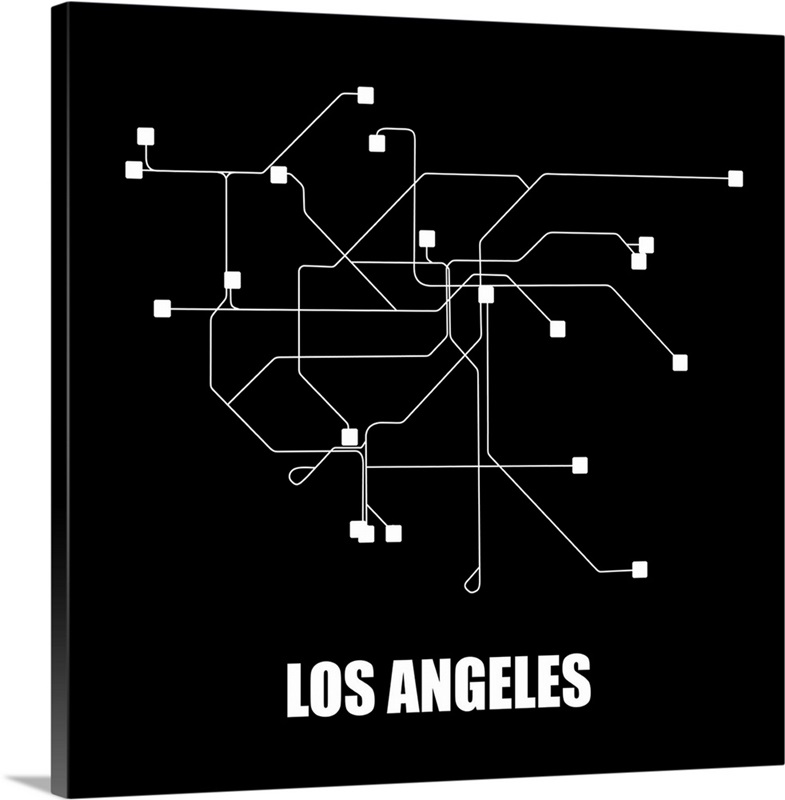 Los Angeles Black Subway Map Wall Art, Canvas Prints, Framed Prints ...