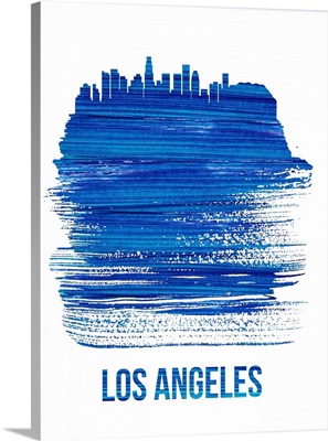 Los Angeles Brush Stroke Skyline Blue
