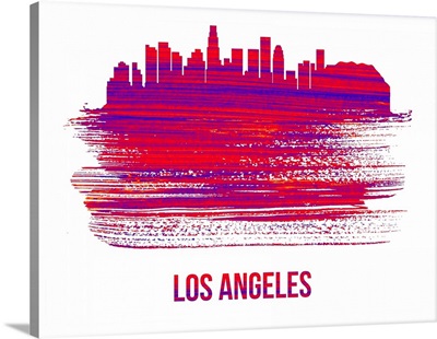 Los Angeles Skyline Brush Stroke Red