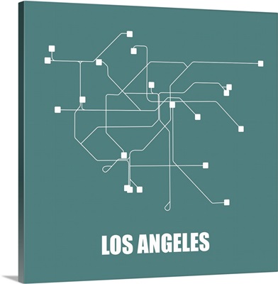 Los Angeles Teal Subway Map