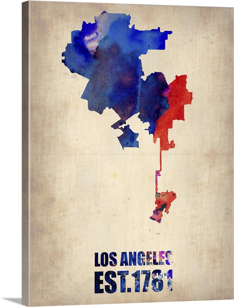 Los Angeles Watercolor Map II